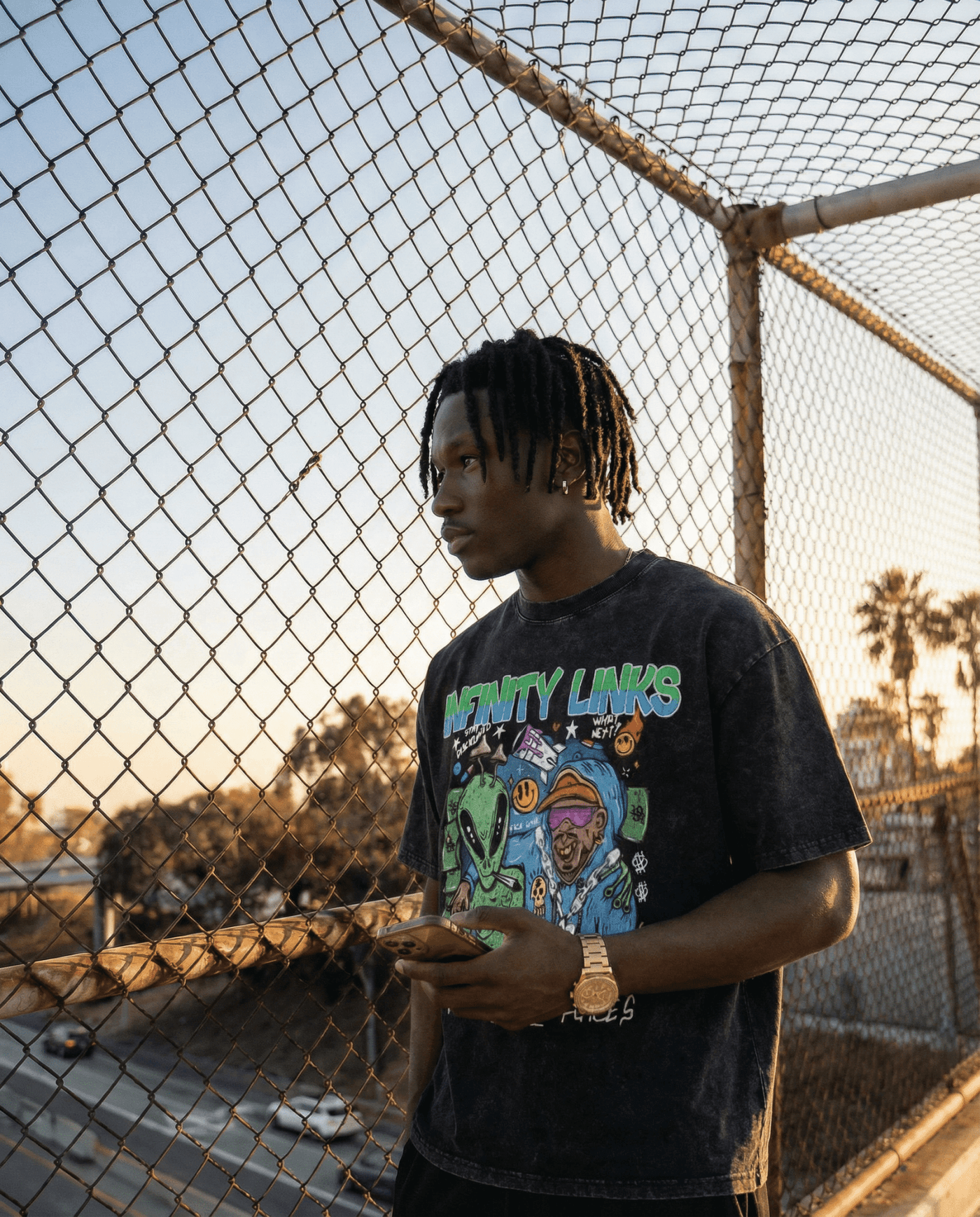 Aliens Oversize Snow Washed Graphic T-Shirt by Shop FNDMNTLS - Tshirts, 100% Cotton, 100% Cotton Shirt