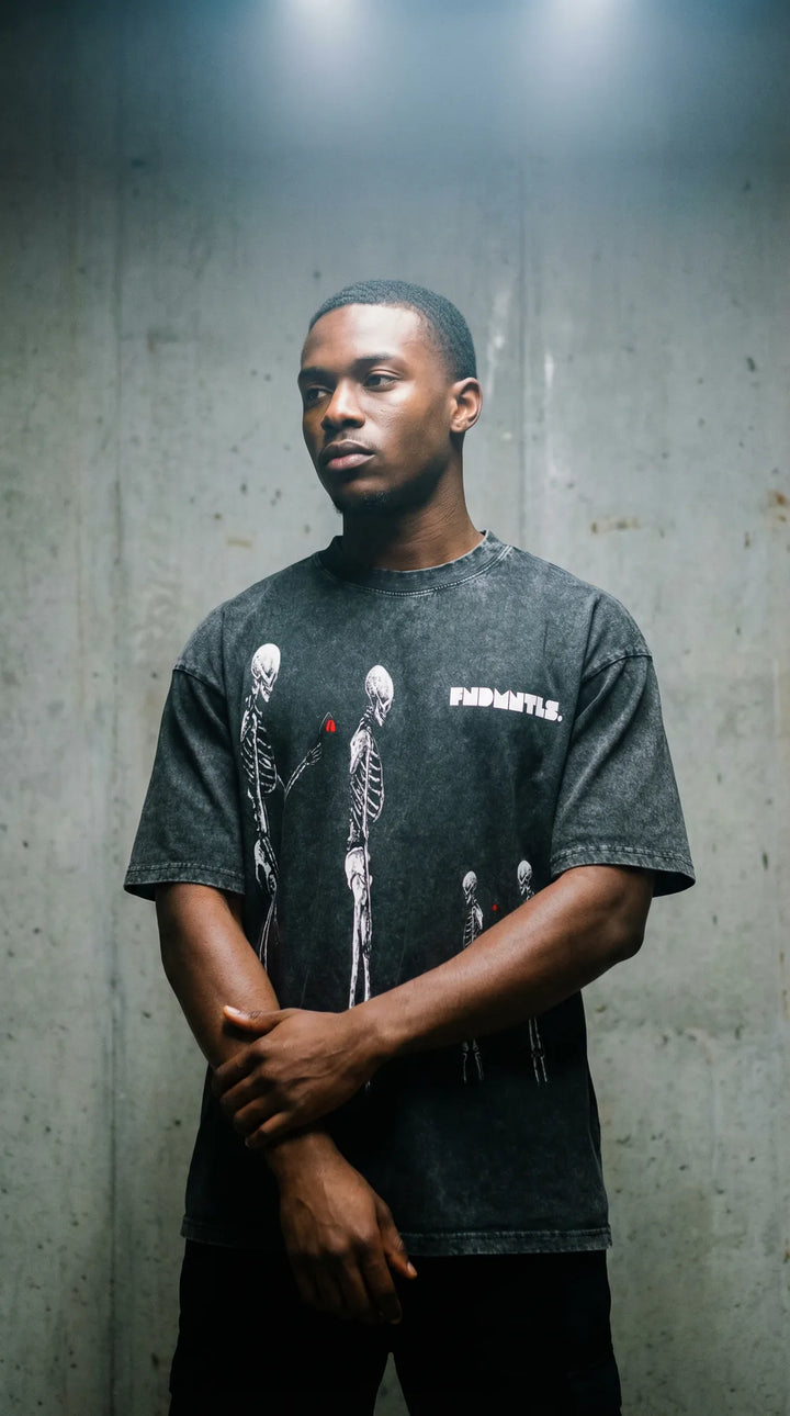 Nephilim Oversized Graphic Tee lifestyle/detail image | FNDMNTLS