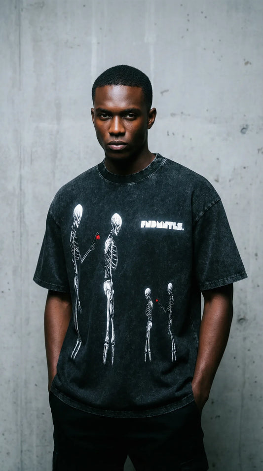 Nephilim Oversized Graphic Tee lifestyle/detail image | FNDMNTLS