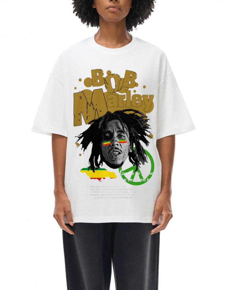 bob marley FNDMNTLS Streetwear Casual Streetwear Casual T-shirt