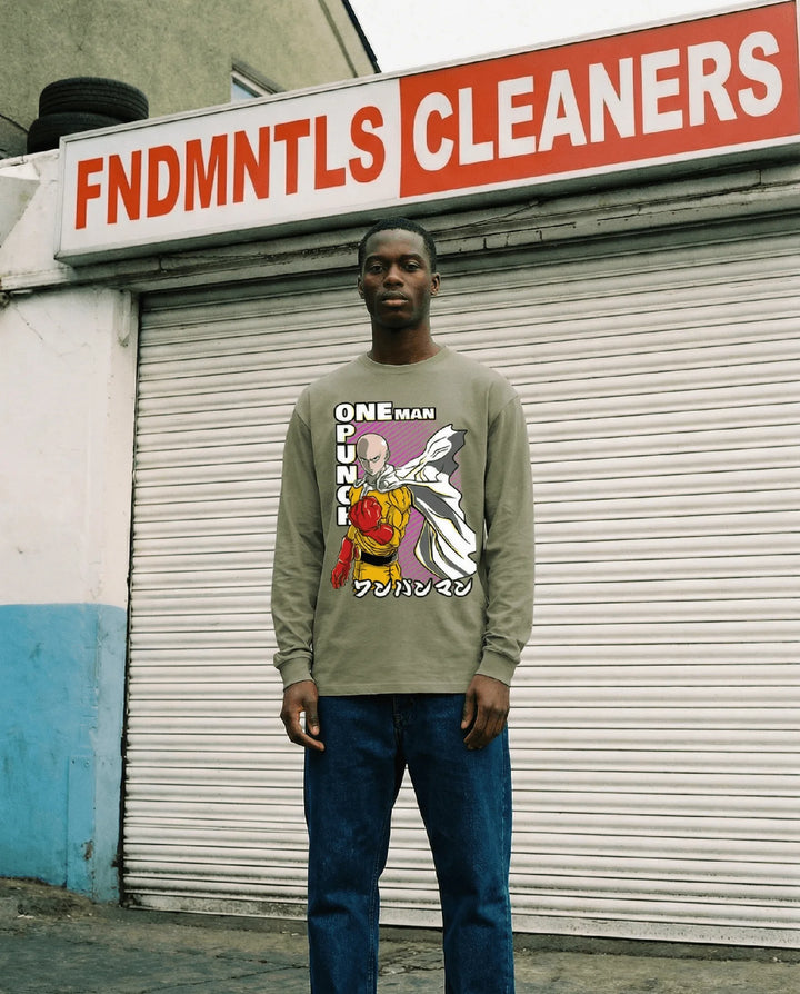 Bald Hero Long Sleeve lifestyle/detail image | FNDMNTLS