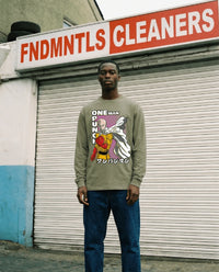 Bald Hero Long Sleeve lifestyle/detail image | FNDMNTLS