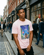 Pink Ninja Magic Essential Cotton T-Shirt with colorful fantasy warrior print, made from 100% cotton for breathable comfort.