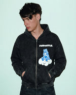Cloudbear Zip Hoodie lifestyle/detail image | FNDMNTLS