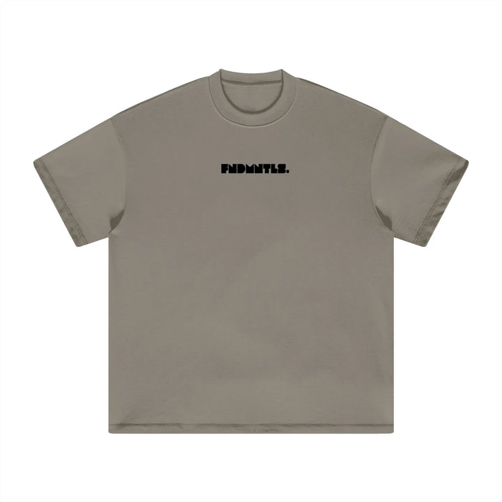 Black Logo Essentials Heavyweight Tee premium essentials product view | FNDMNTLS