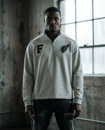 Half-Zip Rolled Edge Fleece Sweatshirt by Shop FNDMNTLS - sweatshirts, Chrome Cardinals, pullover swaetshirt