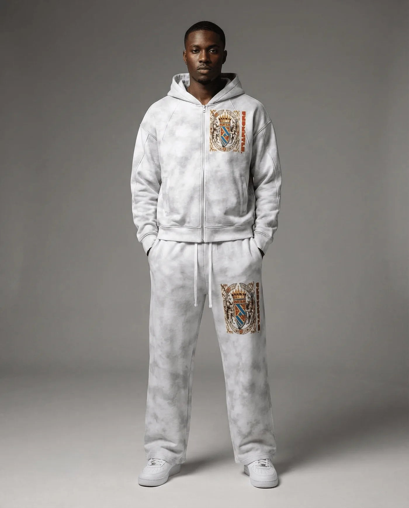 Model wearing Shield of Faith Joggers | FNDMNTLS