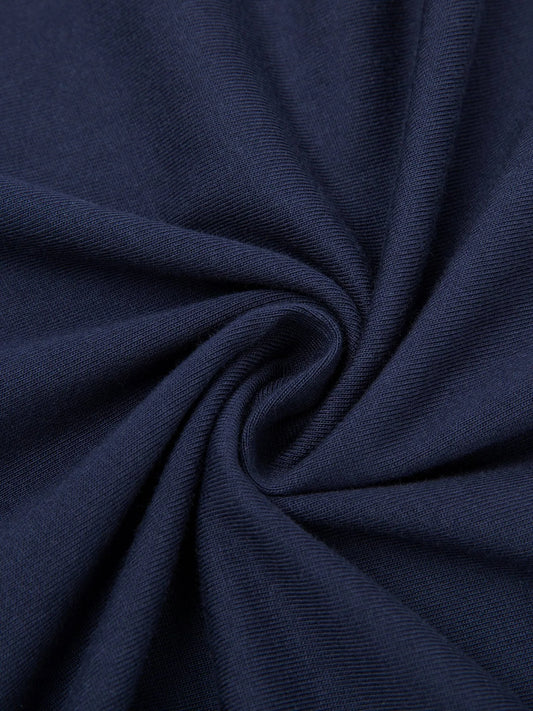 Detailed navy fabric with stitching