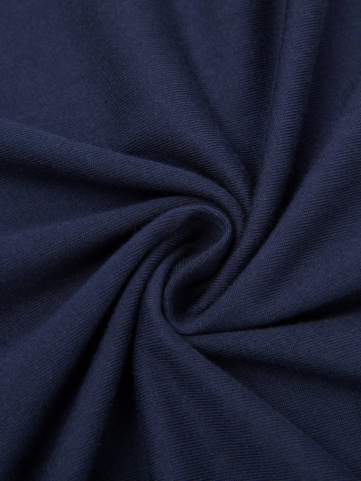 Detailed navy fabric with stitching