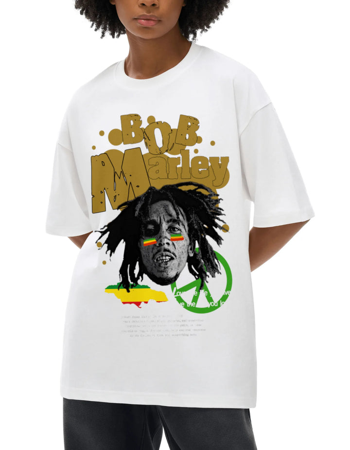 bob marley FNDMNTLS Streetwear Casual Streetwear Casual T-shirt