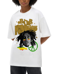 bob marley FNDMNTLS Streetwear Casual Streetwear Casual T-shirt