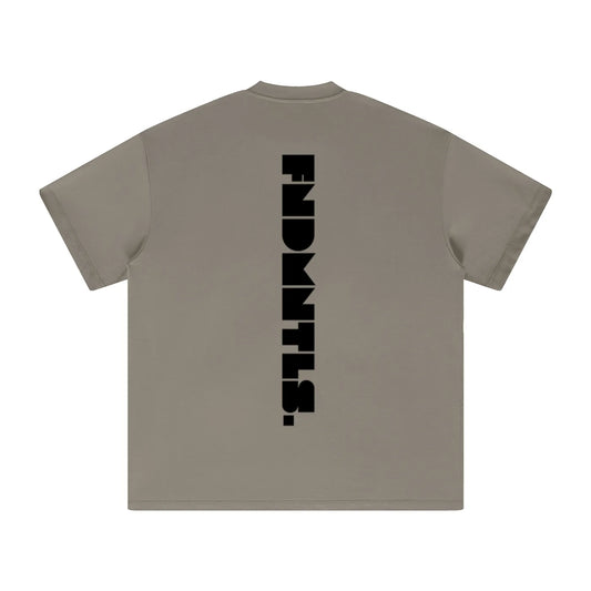 Black Logo Essentials Heavyweight Tee lifestyle image | FNDMNTLS