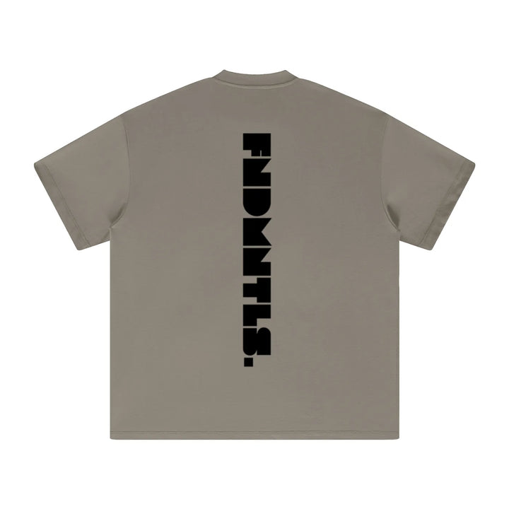 Black Logo Essentials Heavyweight Tee lifestyle image | FNDMNTLS
