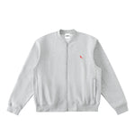 Chrome Cardinal Essential Zip-Up Fleeced Varsity Jacket by Shop FNDMNTLS - polo jacket, Chrome Cardinals FNDMNTLS