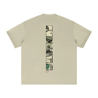 Earth tone heavyweight Ben Franklin T-Shirt with graphic design