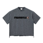 charcoal 8 Ball Snow Wash Raw-Hem Boxy T-shirt