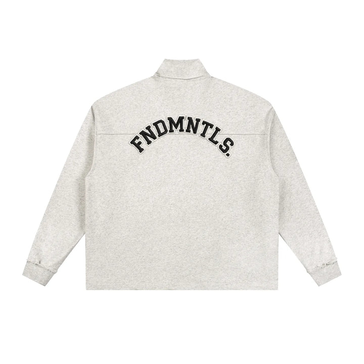 Half-Zip Rolled Edge Fleece Sweatshirt by Shop FNDMNTLS - sweatshirts, Chrome Cardinals, pullover swaetshirt