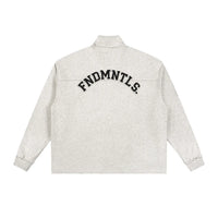 Half-Zip Rolled Edge Fleece Sweatshirt by Shop FNDMNTLS - sweatshirts, Chrome Cardinals, pullover swaetshirt