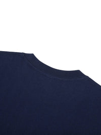 Detailed navy fabric with stitching