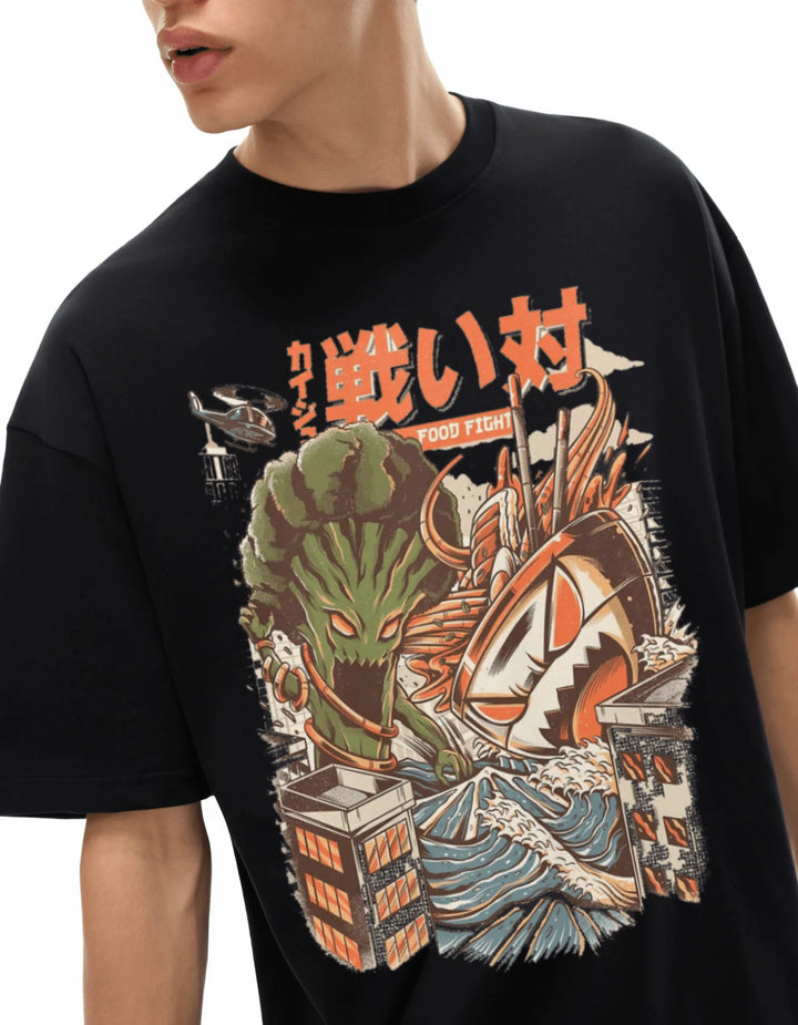 Food Fight Oversize Graphic T-shirt by Shop FNDMNTLS - Tshirts, archive, Artisanal T-shirt