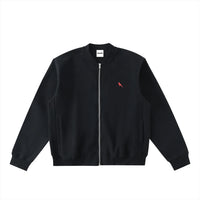 Chrome Cardinal Essential Zip-Up Fleeced Varsity Jacket by Shop FNDMNTLS - polo jacket, Chrome Cardinals FNDMNTLS,