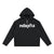 Black oversized fleece hoodie with logo, casual unisex clothing