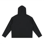 Black hoodie with back view, casual apparel for men and women