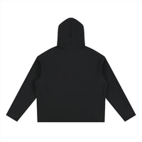 Black hoodie with back view, casual apparel for men and women