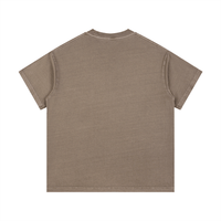 Back view of brown Balenciaga Vintage Wash Cotton T-Shirt highlighting its vintage wash and relaxed silhouette.