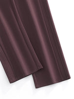 Hem detail of brown Essential Drawstring Straight-Leg Sweatpants with clean stitching and wide-leg cut for casual comfort.