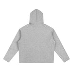 Gray oversized fleece hoodie with logo, casual apparel