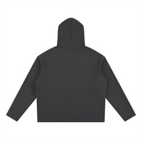 Charcoal gray oversized fleece hoodie with logo, casual wear