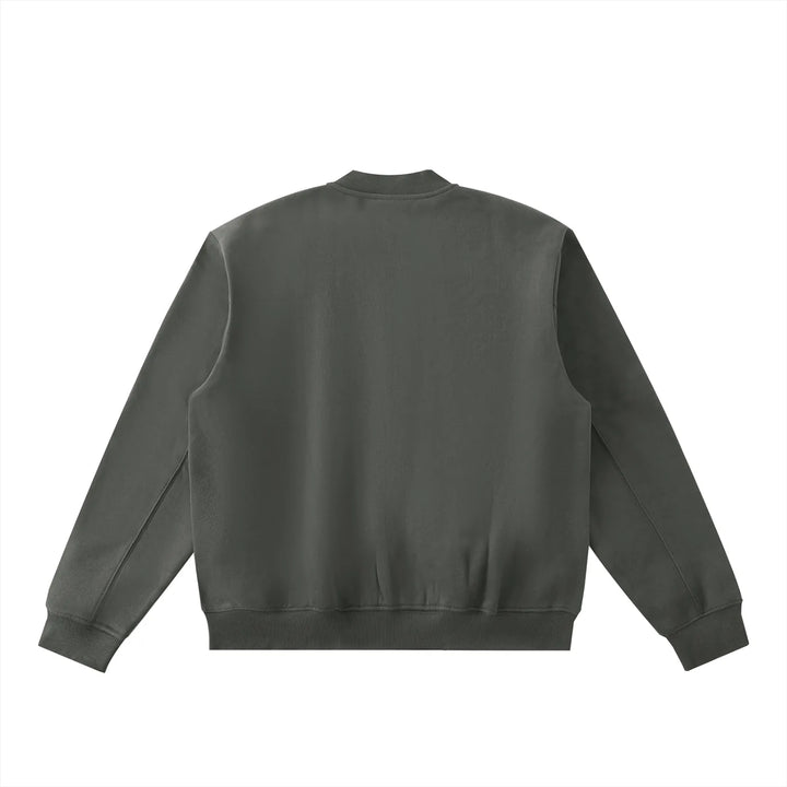 Chrome Cardinal Essential Zip-Up Fleeced Varsity Jacket by Shop FNDMNTLS - polo jacket, Chrome Cardinals FNDMNTLS