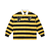 Color Block Stripe Polo Shirt in yellow and black with white collar, featuring bold F and bird logo, unisex cotton blend for casual wear.