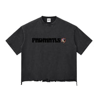 black 8 Ball Snow Wash Raw-Hem Boxy T-shirt