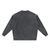 Back view of charcoal gray Vintage Washed Fleece Baseball Jacket showing clean, minimal design and ribbed cuffs and hem.