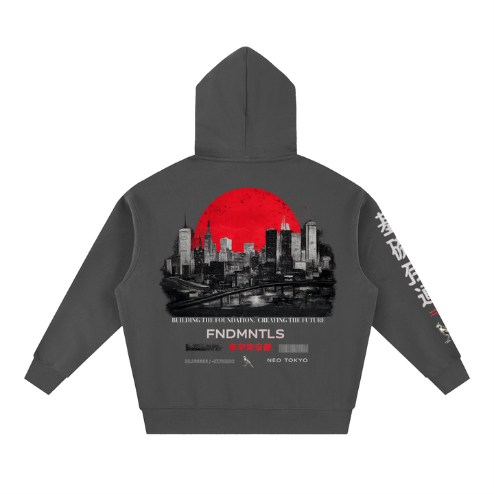 Foundation Essential Oversized Boxy Fit Fleece Hoodie - Product Photo 8 | FNDMNTLS Streetwear