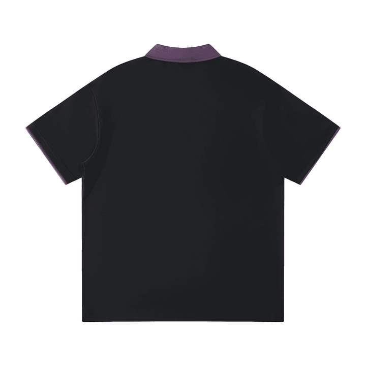 Unisex polo shirt with contrast collar and embroidered logos