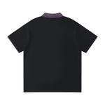 Unisex polo shirt with contrast collar and embroidered logos