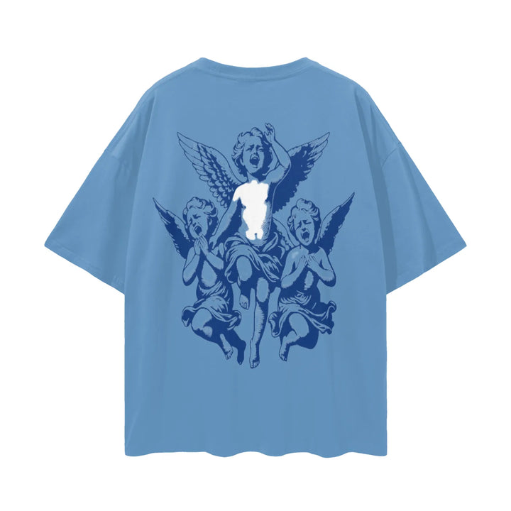 Los Angeles Oversize Deep Drop Shoulder Graphic T-shirt by Shop FNDMNTLS - Tshirts, Casual Fashion, Casual Streetwear