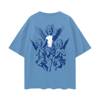Los Angeles Oversize Deep Drop Shoulder Graphic T-shirt by Shop FNDMNTLS - Tshirts, Casual Fashion, Casual Streetwear