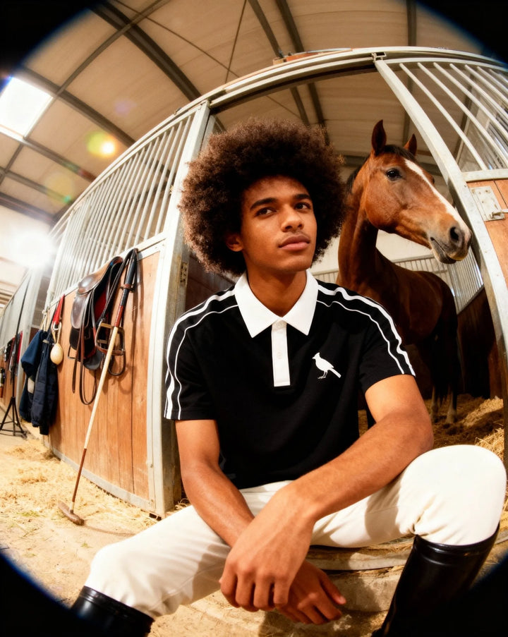 Contrast Collar Short-Sleeve Polo Shirt by Shop FNDMNTLS - polos, Casual Streetwear, casual wear