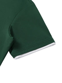 Unisex polo shirt with contrast collar and embroidered logos
