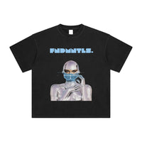 FNDMNTLS. Cyborg Enzyme Washed Black Graphic Tshirt by Shop FNDMNTLS - Tshirts, Casual Wear, Cotton T-Shirt