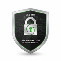 SSL encryption security badge with a lock symbol on a white background