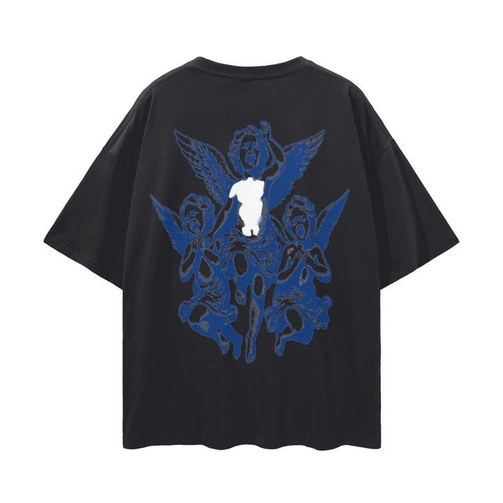 Los Angeles Oversize Deep Drop Shoulder Graphic T-shirt by Shop FNDMNTLS - Tshirts, Casual Fashion, Casual Streetwear