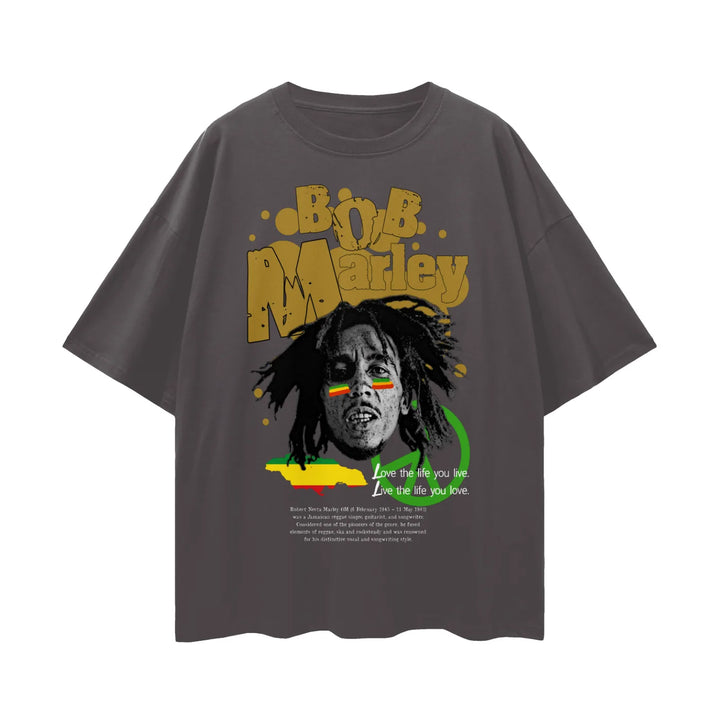 bob marley FNDMNTLS Streetwear Casual Streetwear Casual T-shirt