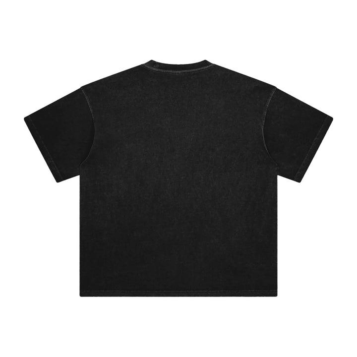 FNDMNTLS. Cyborg Enzyme Washed Black Graphic Tshirt by Shop FNDMNTLS - Tshirts, Casual Wear, Cotton T-Shirt