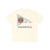 Light apricot color Standard Bearer Vintage Wash T-Shirt with a waving flag and medieval crest with the brand name, FNDMNTLS, below the flag