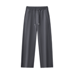 Gray Essential Drawstring Straight-Leg Sweatpants with a soft cotton blend, designed for casual, sporty, or gym occasions.